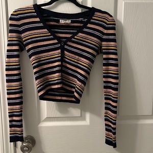 Striped, Cropped Sweater